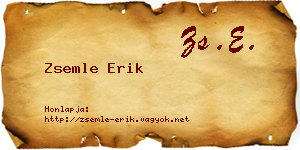 Zsemle Erik névjegykártya